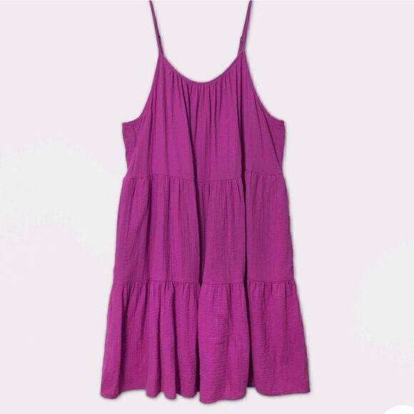 New Universal Thread Pink Tiered Tank Dress Size S - Picture 3 of 11